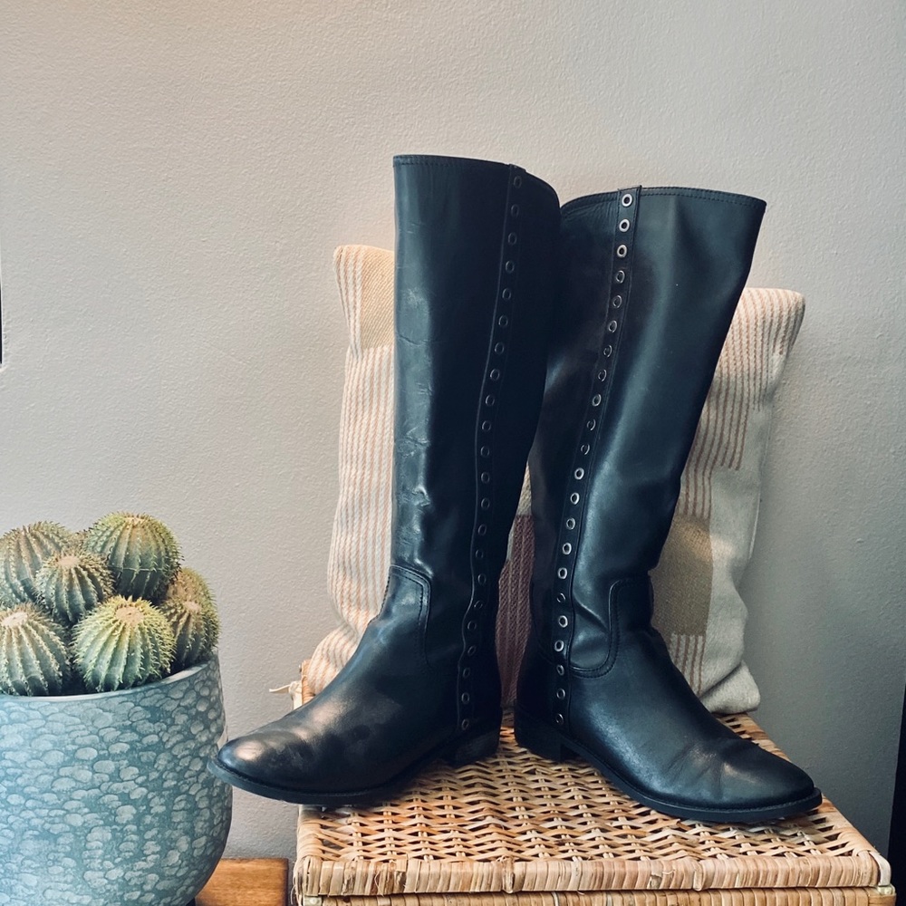Real Leather Micheal Kors Black Knee High Boots ⭐️